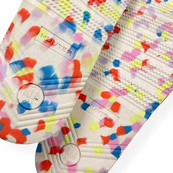 Hunter Original Marble Slide Lightweight Sandals Womens Sz 8 Shaded White EUC - Picture 10 of 12